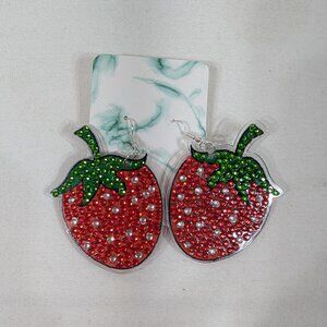 Strawberry Diamond Art Earrings